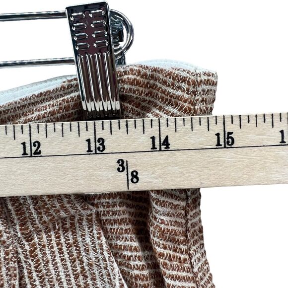 Free People Light At Sunrise Pants Women 4 Brown White Cotton Crop Resort Boho - Picture 8 of 15